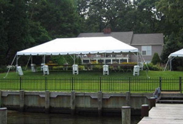 20' X 40' X 12'h White Frame Tent Canopy - Portable Garage Shelter